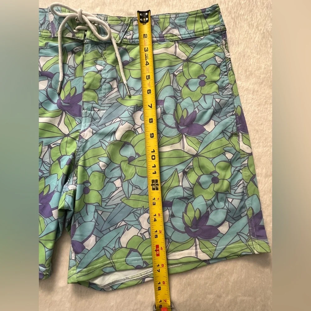 Sea Culture Floral Recycled Nylon Swim Board Shorts, Size 36